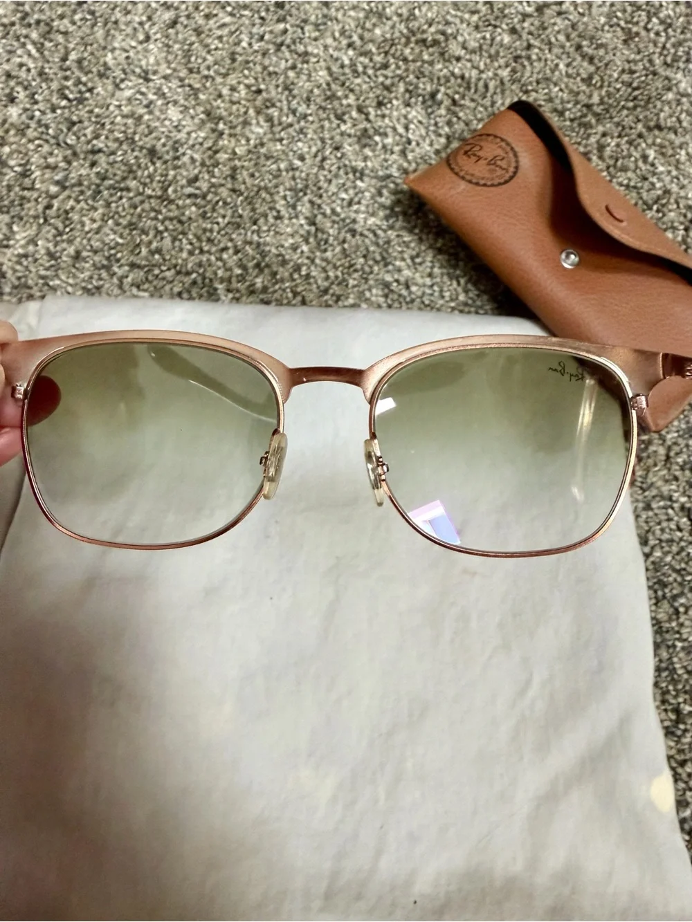 Ray-Ban Women’s Brown Frame with Green Gradient Lens Sunglasses